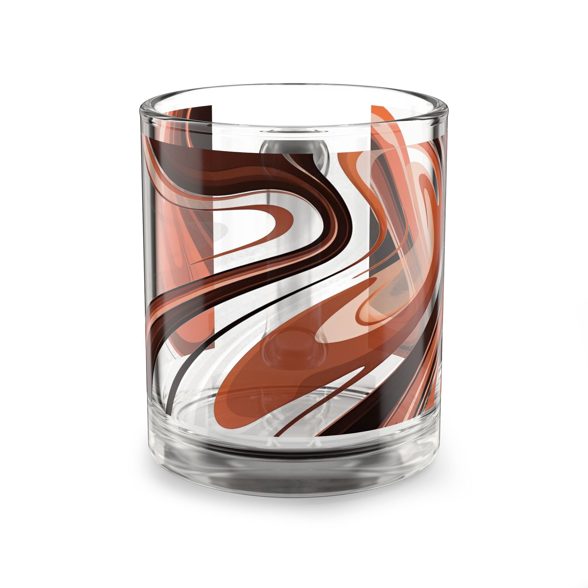 Swirled Retro Orange Glass Mug — 10oz Abstract Coffee & Tea Tumbler