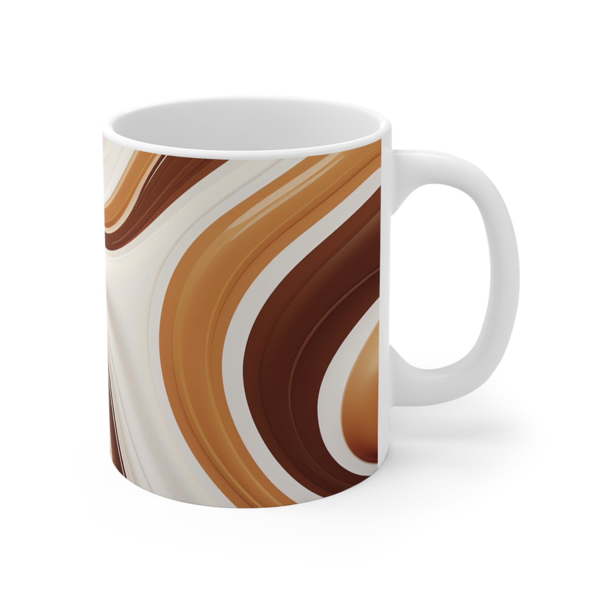 Swirl Chocolate Latte Mug — 11oz Ceramic Coffee Cup