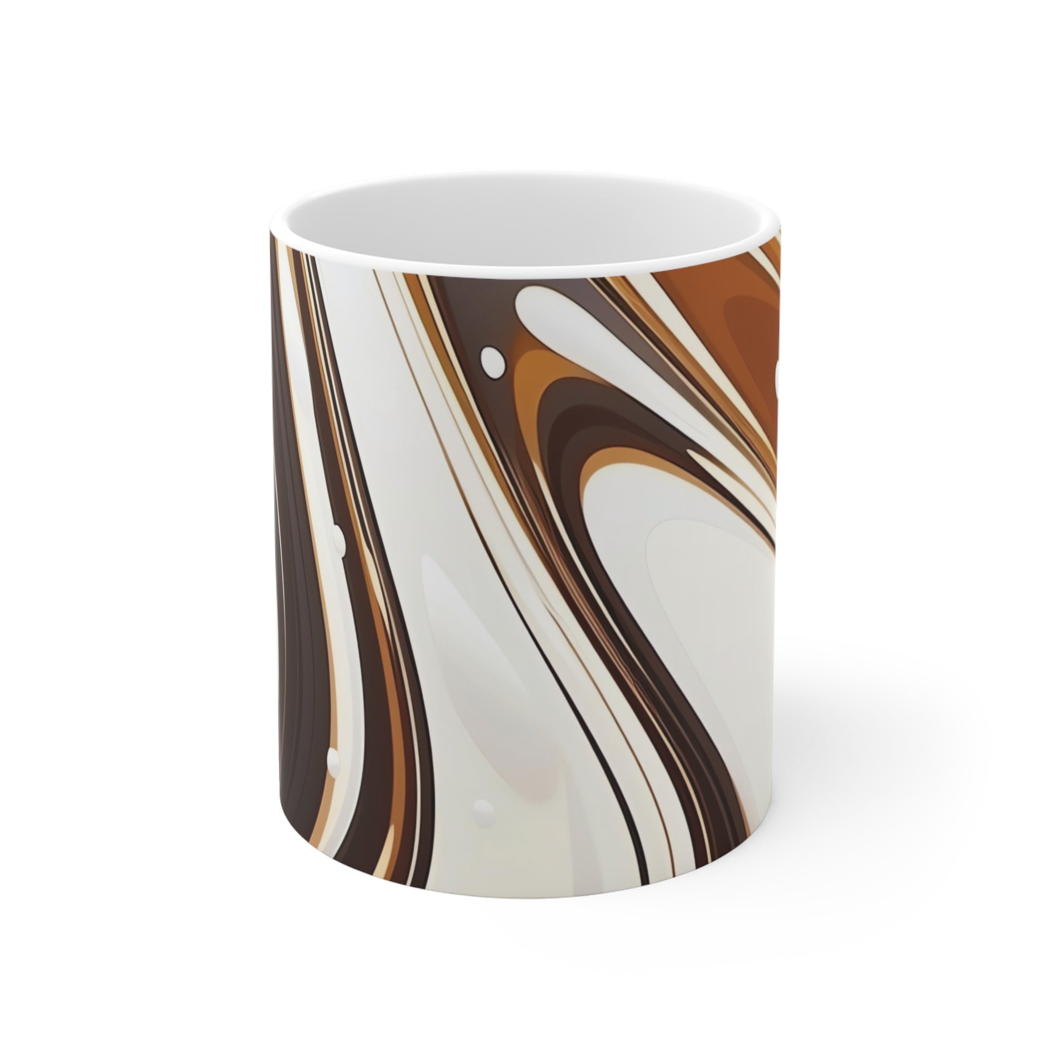Marbled Chocolate Swirl Mug — 11oz Ceramic Coffee Cup