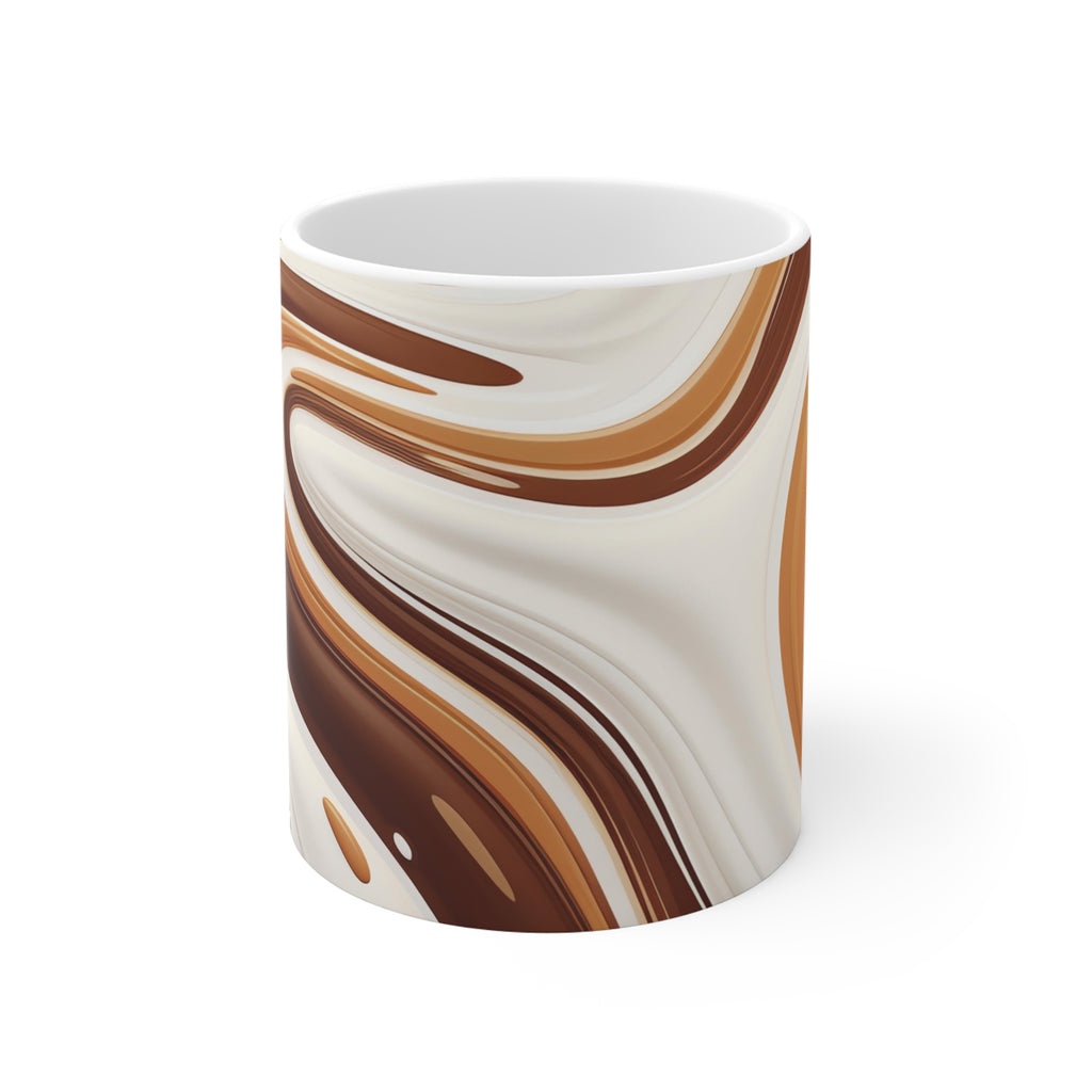 Swirl Chocolate Latte Mug — 11oz Ceramic Coffee Cup