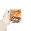 Orange Marble Glass Mug — 10oz Swirl Coffee Tea Cup