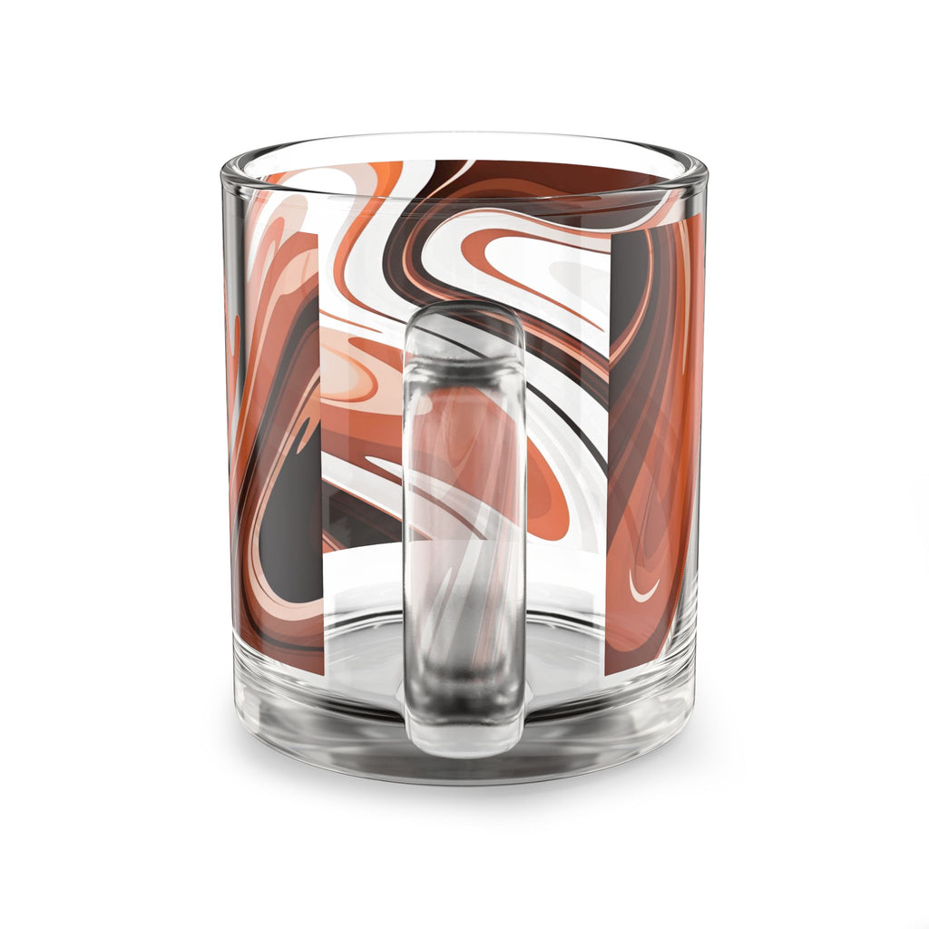 Swirled Retro Orange Glass Mug — 10oz Abstract Coffee & Tea Tumbler