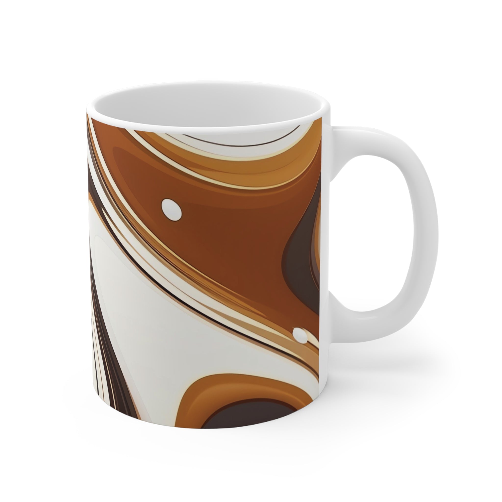 Marbled Chocolate Swirl Mug — 11oz Ceramic Coffee Cup