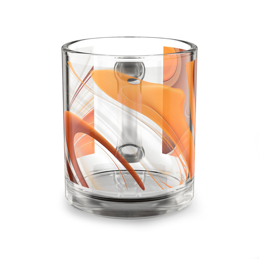 Orange Abstract Swirl Glass Mug — 10oz Artistic Coffee & Tea Cup