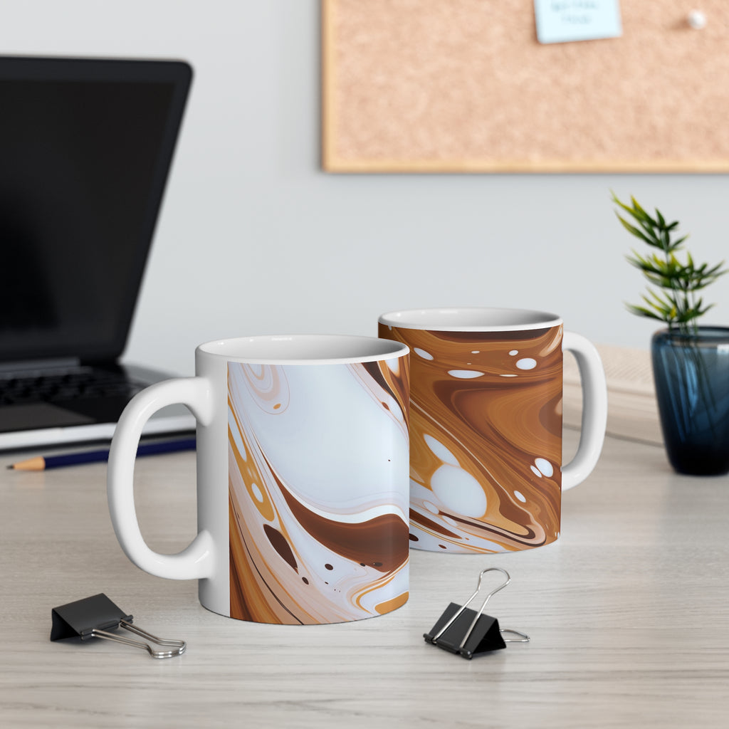 Coffee Swirl Ceramic Mug — 11oz