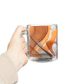 Orange Abstract Swirl Glass Mug — 10oz Artistic Coffee & Tea Cup