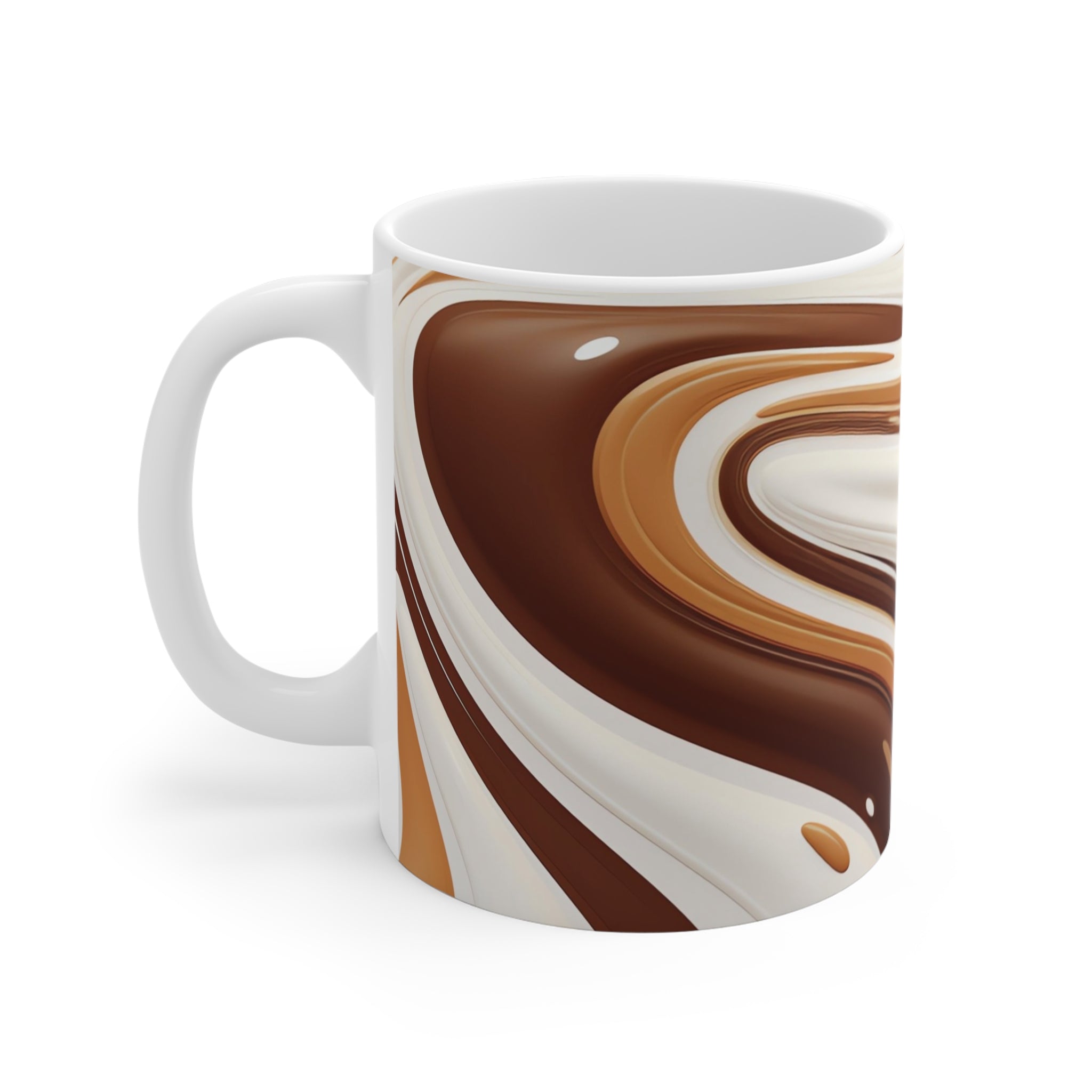 Swirl Chocolate Latte Mug — 11oz Ceramic Coffee Cup