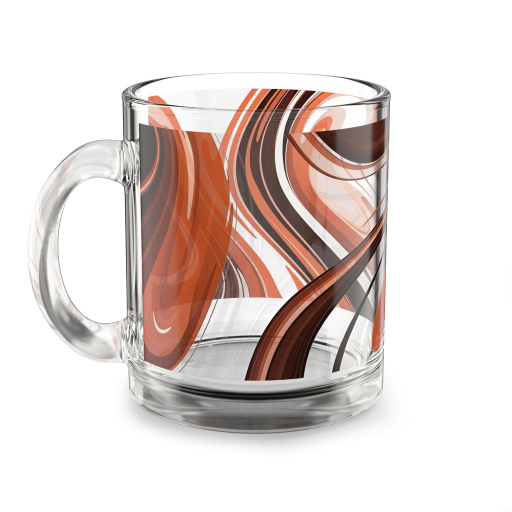 Swirled Retro Orange Glass Mug — 10oz Abstract Coffee & Tea Tumbler