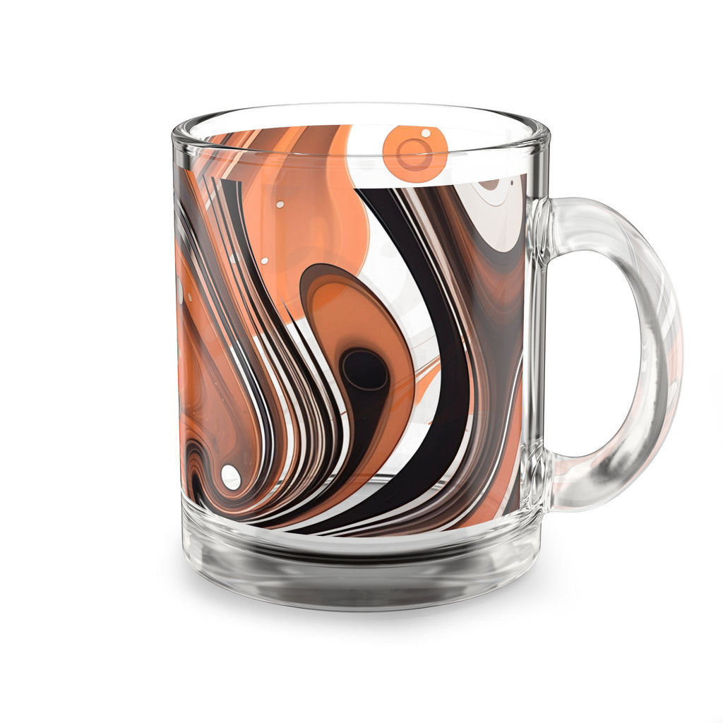 Orange Marble Glass Mug — Swirl Pattern 10oz Coffee & Tea Cup