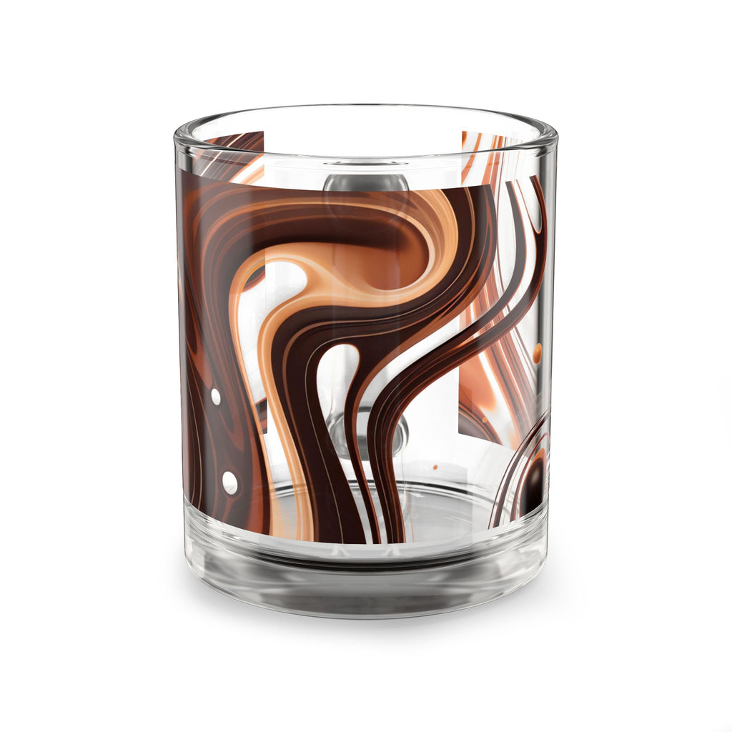 Swirling Chocolate Marble Glass Mug — 10oz Artistic Coffee & Tea Cup